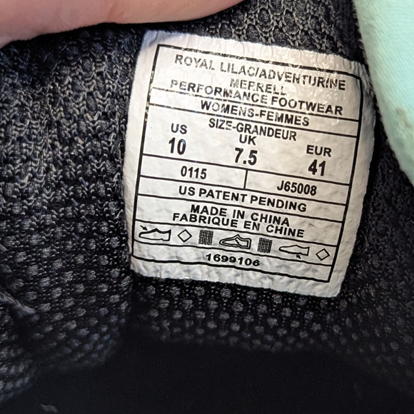 Merrell Women Capra Sport Hiking Athletic Shoe Royal Lilac Purple Size 10 - Picture 9 of 10